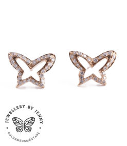 Örhängen fjärilar med briljantslipade diamanter