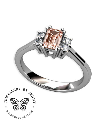 Ring med imperial topas och diamanter
