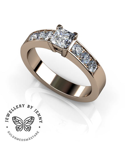 vigselring prinsesslipad diamant