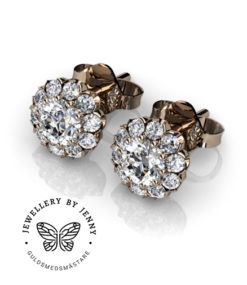 diamantörhängen roséguld