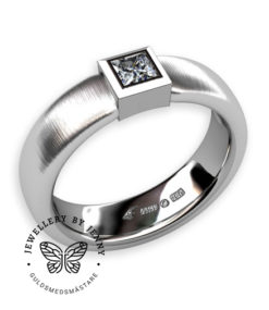 Enstensring prinsesslipad diamant vitguld