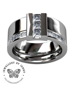 Diamantring i vitguld