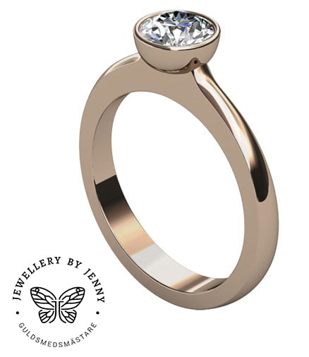 diamantring rödguld